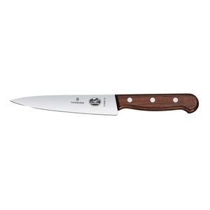 Cuchillo de cocina pequeño de madera color Café. Hoja 15 cm. Victorinox