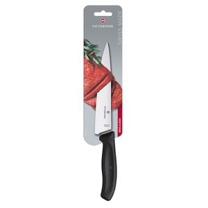 Cuchillo para trinchar Swiss Classic color Negro, Blister. Hoja 19 cm. Victorinox