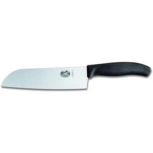 Cuchillo Santoku Swiss Classic color Negro. Hoja 17 cm. Blister Victorinox
