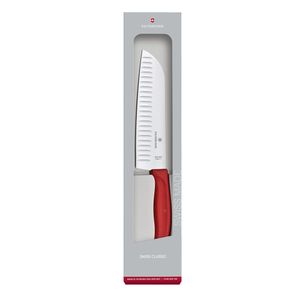 Cuchillo Santoku Swiss Classic color Rojo Caja. Hoja 17 cm. Victorinox