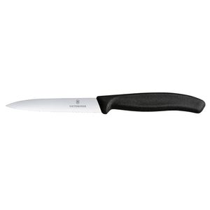 Cuchillo Verdura Dentado color Negro. Hoja 10 cm. Victorinox