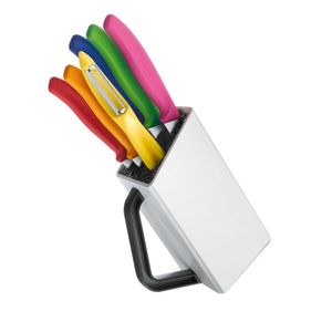 Bloque de cuchillos Swiss Classic, 6 piezas color Blanco Victorinox