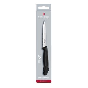 Juego de cuchillos para bistec Swiss Classic, 6 piezas, color Negro. Hoja 11 cm. Victorinox