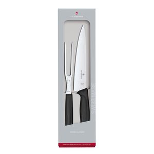 Juego para trinchar Swiss Classic, 2 piezas color Negro. Hoja 15 y 19 cm. Victorinox