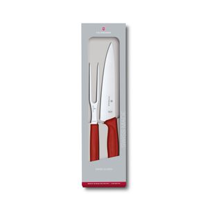 Juego para trinchar Swiss Classic, 2 piezas color Rojo. Hoja 15 y 19 cm. Victorinox