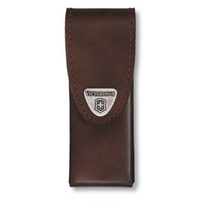 Estuche de cuero café SwissTool Plus para cinturón