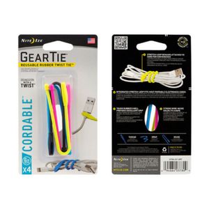 Pack 4 amarras de goma 15 cm Gear Tie Nite ize