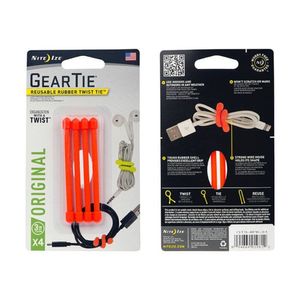 Pack 4 amarras de goma 7 cm Gear Tie naranjo Nite ize