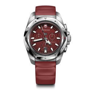 Reloj INOX Chrono 43 mm correa caucho dial rojo Victorinox