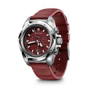 Reloj INOX Chrono 43 mm correa caucho dial rojo Victorinox