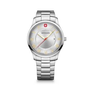 Reloj City Classic correa de acero plateado Wenger