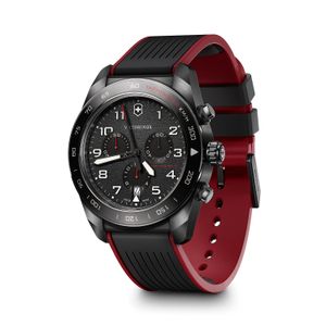 Reloj Swiss Army Chrono Correa de Caucho Negro/Rojo Victorinox