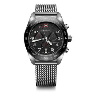 Reloj Swiss Army Chrono Negro Correa de Acero Victorinox