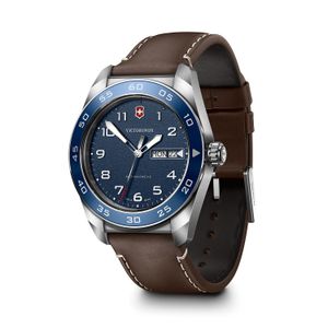 Reloj Swiss Army Azul Correa de Cuero Café Victorinox