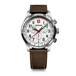 Reloj Terragraph Chrono blanco correa de cuero Wenger