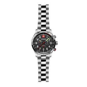 Reloj Terragraph Chrono negro correa de acero Wenger