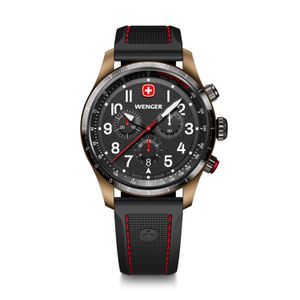 Terragraph Chrono negro/blanco correa de silicona Wenger