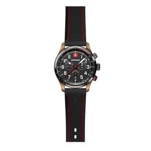 Terragraph Chrono negro/blanco correa de silicona Wenger