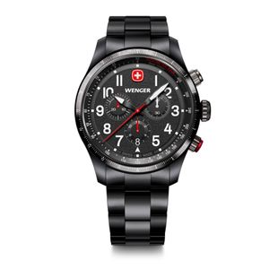 Terragraph Chrono negro/blanco correa de acero Wenger