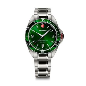 Reloj Executive verde correa de acero Wenger