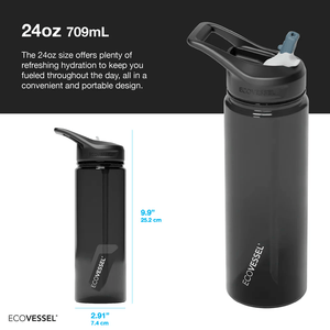 Botella deportiva bombilla 709 ml The Wave Celeste-